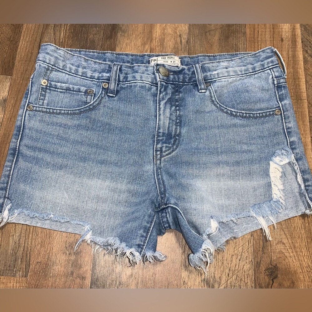 Free People Anthropologie womens denim shorts size 25 0/1/2